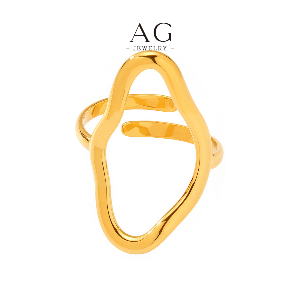 AG Stainless Steel Large Geometric Ring Statement Jewelry Factory Direct Worldwide Shipping AGA784