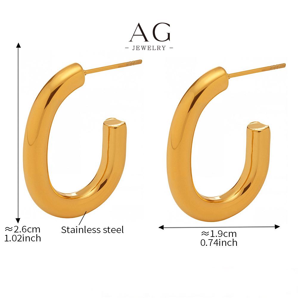 AG Stainless Steel Geometric Earrings Viral TikTok Jewelry BSCI Certified AGF210