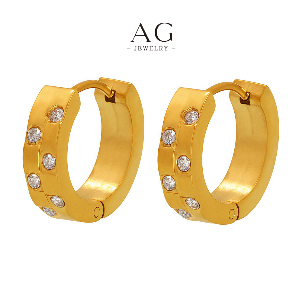 AG Stainless Steel Clip On Earrings For Sensitive Ears Hypoallergenic Comfort Fit AGF573