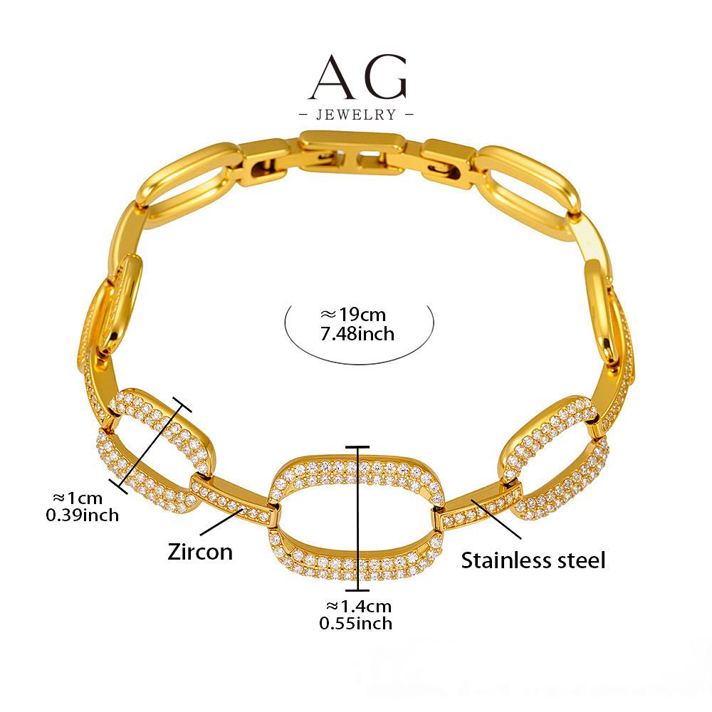 AG Stainless Steel Minimalist Statement Bracelet Luxury Essential Jewelry AG JEWELRY AGE665