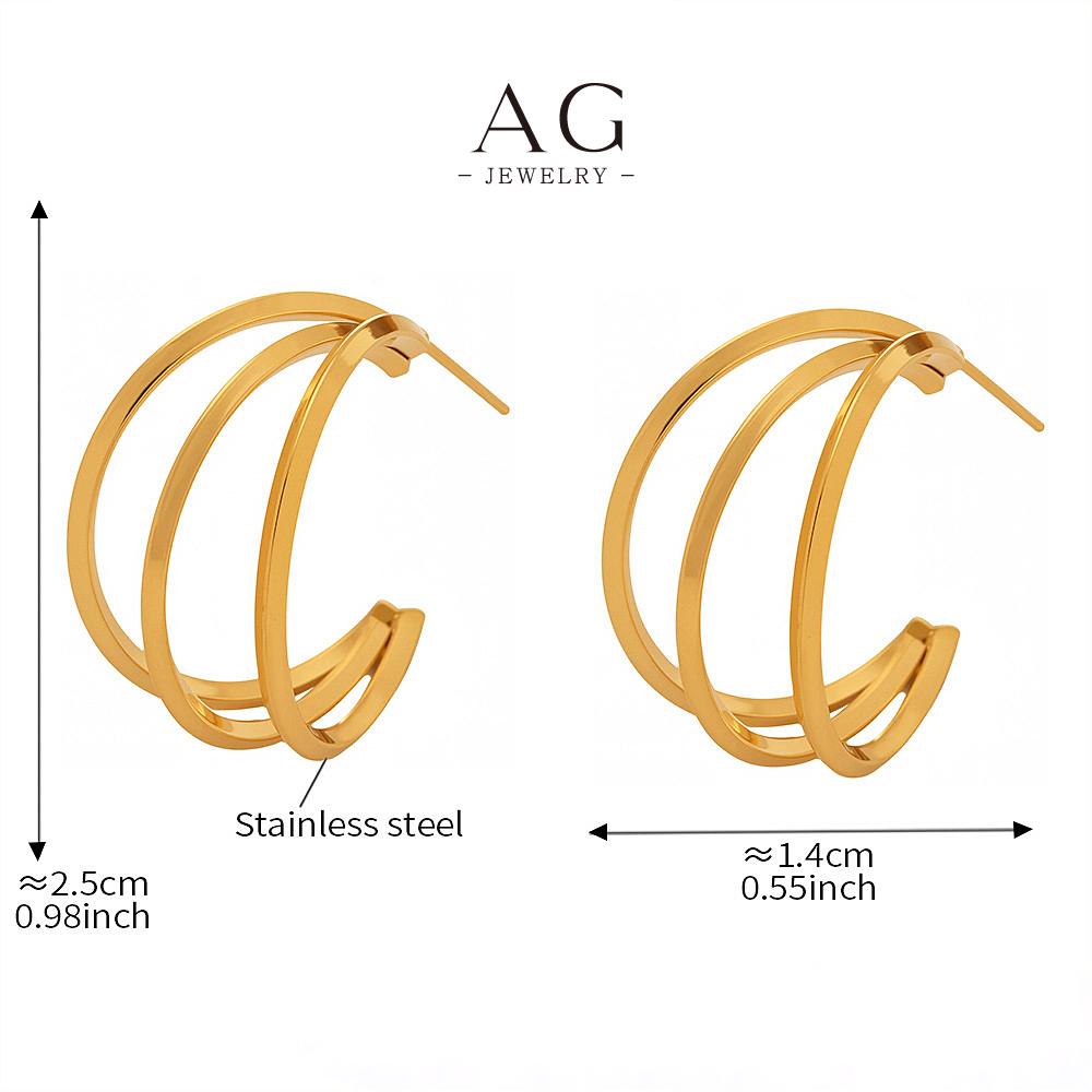 AG Stainless Steel Viral TikTok Earrings Must Have Jewelry Small MOQ AGF1314 
