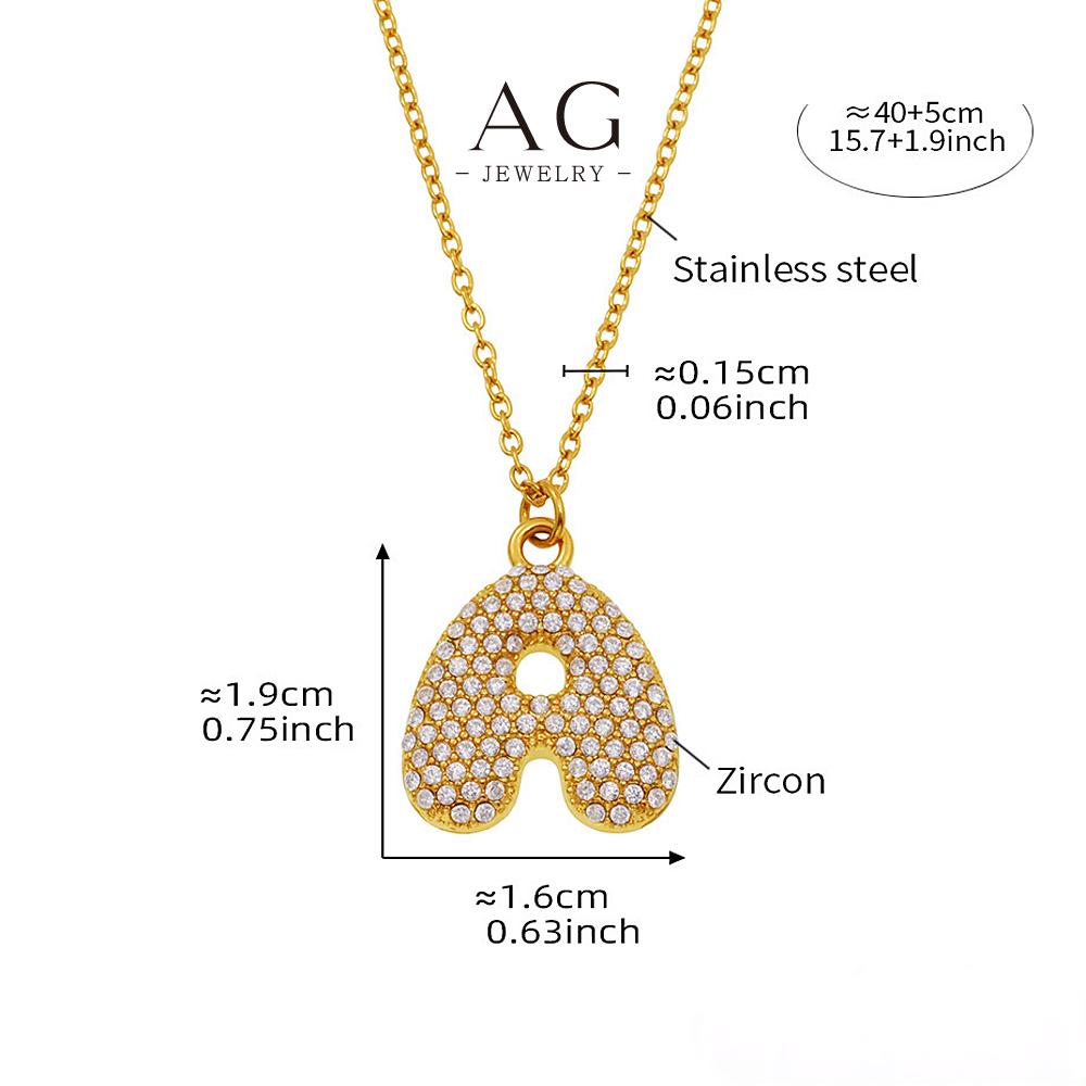 AG Stainless Steel 26 Alphabet Handset Pendant Necklace Custom Initial Jewelry Bulk Order Supplier AGRP017