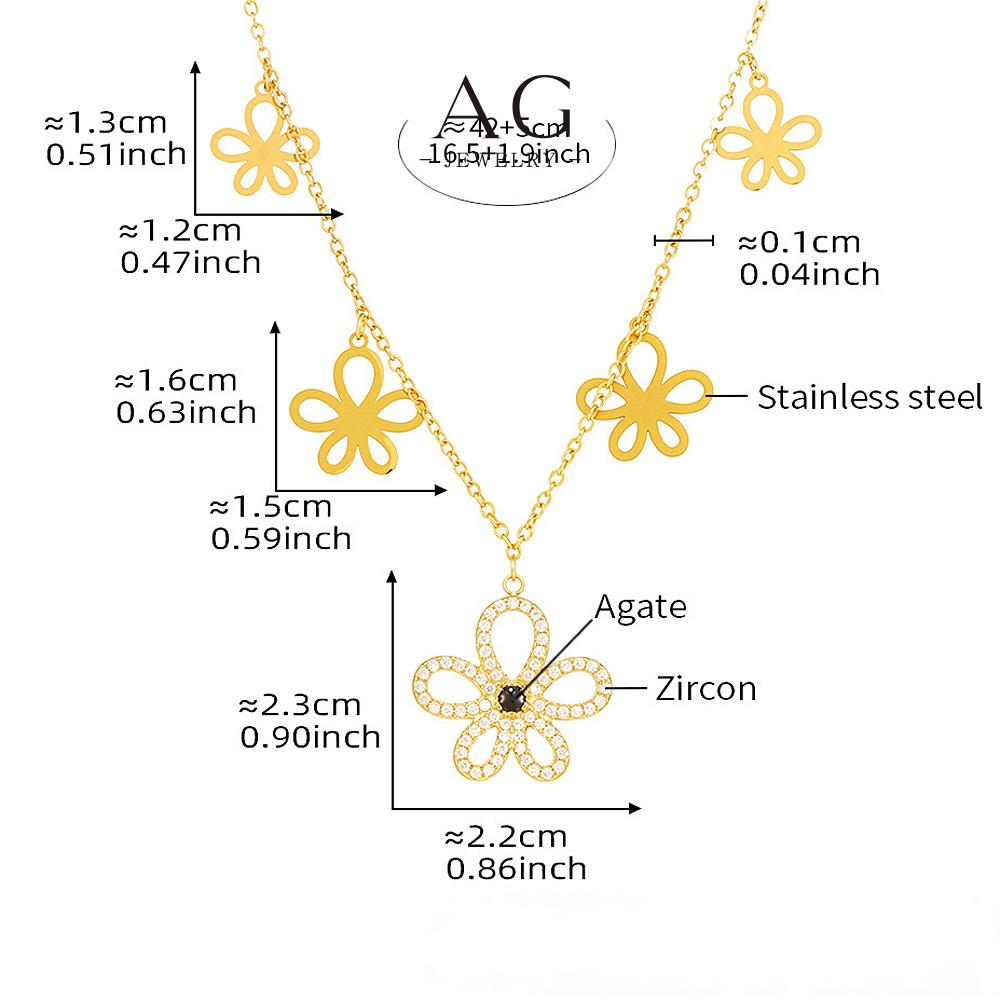 AG Floral Jewelry Set Necklace Earrings Multi Charm Garden Party Collection AGTXP293