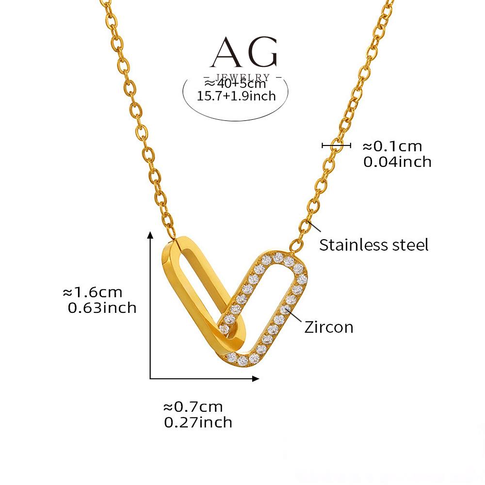 AG Double Oval Heart Shape Jewelry Set Necklace Bracelet Earrings Unique Love Design AGTXP238