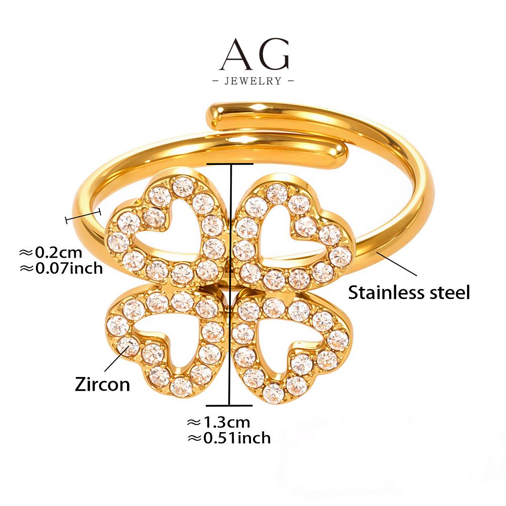 AG Lucky Clover Jewelry Set Necklace Bracelet Ring Good Fortune Collection AGTXA296