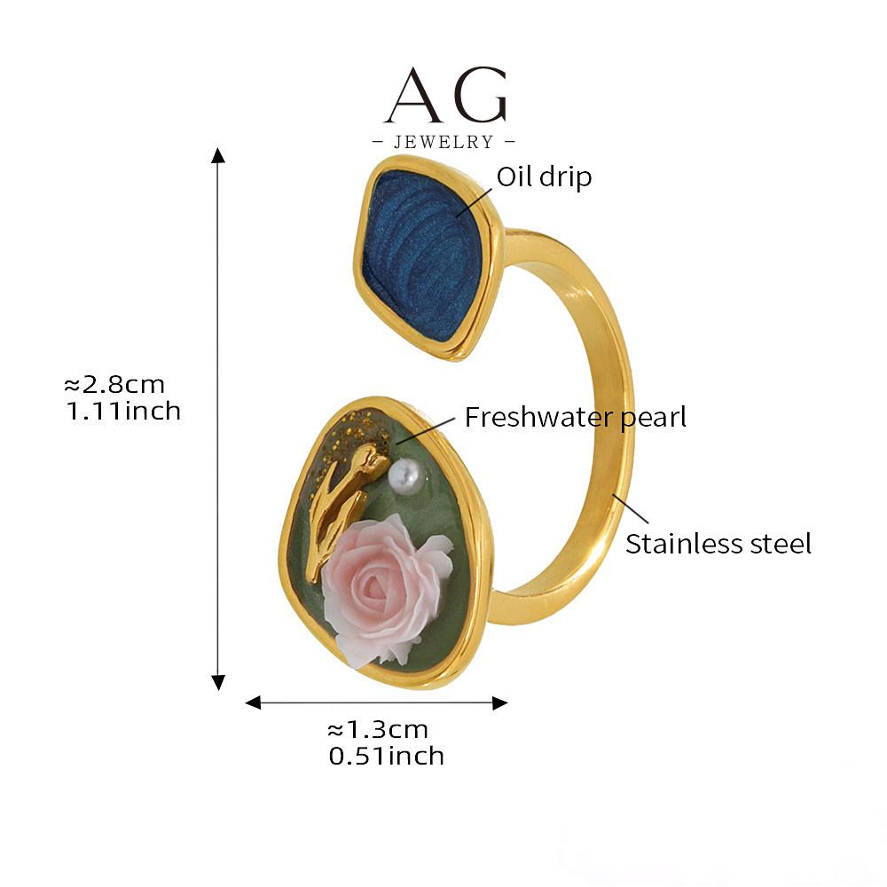 AG Vintage Floral Jewelry Set Necklace Earrings Bracelet Ring Antique Bloom Collection AGTXA246