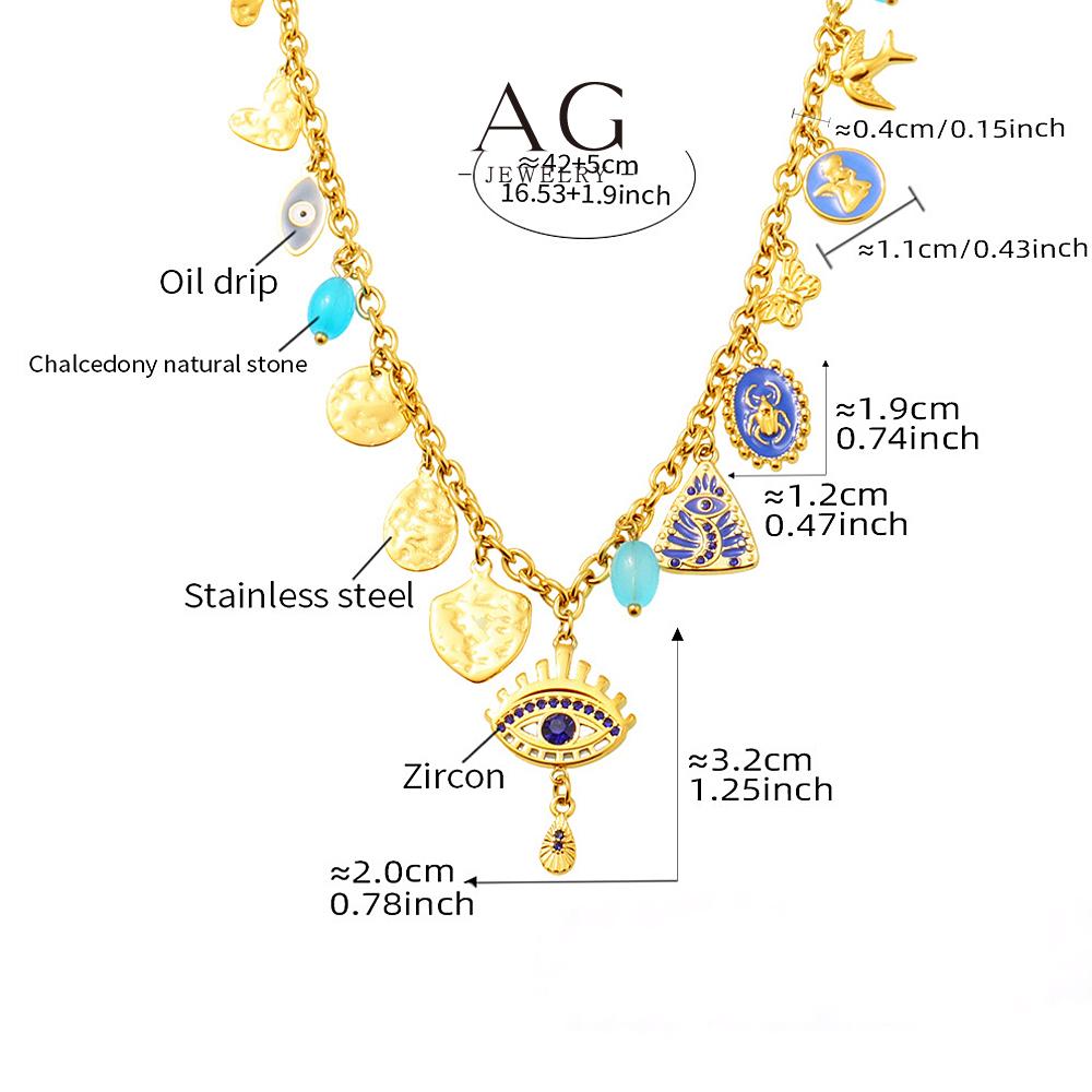 AG Bohemian Pandora Style Jewelry Set Evil Eye Bag Pearl Multi Charm Collection AGTXP249