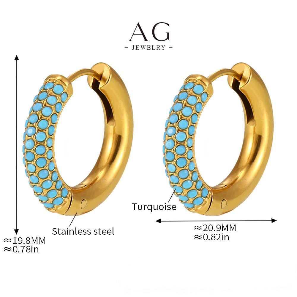 AG Turquoise Bead Earrings Small MOQ Jewelry Manufacturer AGF1713