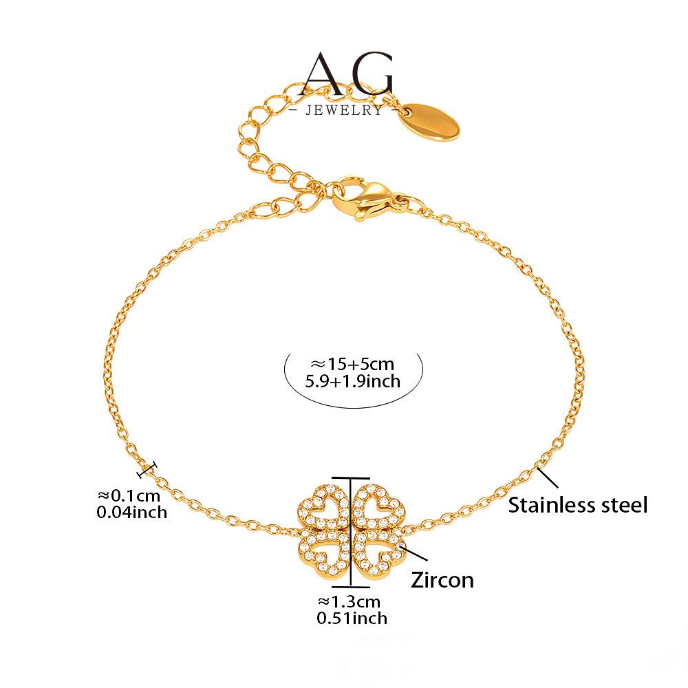 AG Lucky Clover Jewelry Set Necklace Bracelet Ring Good Fortune Collection AGTXE296