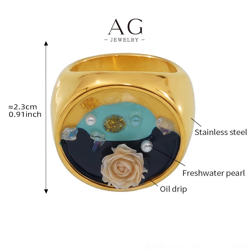 AG Vintage Floral Jewelry Set Necklace Earrings Bracelet Ring Antique Bloom Collection AGTXA245