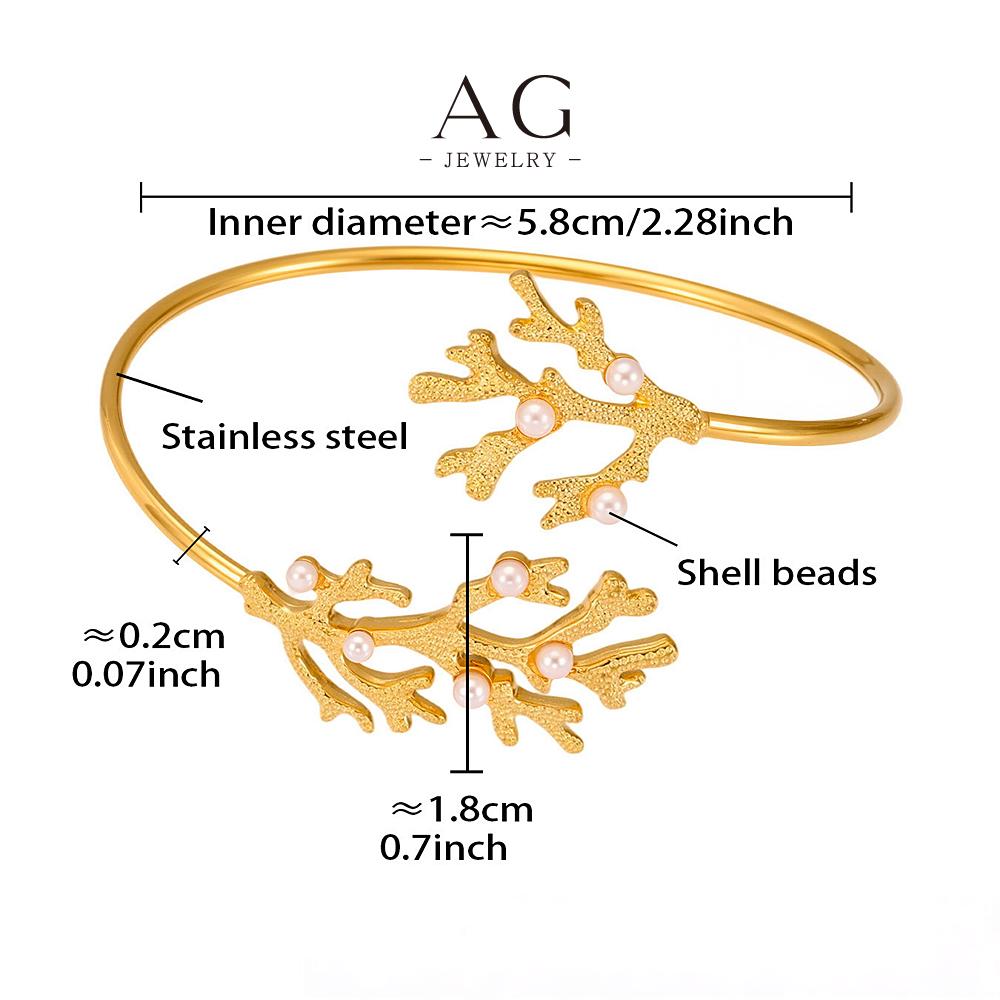 AG Stainless Steel Branch Design Bangle Nature Inspired Jewelry AGZ447