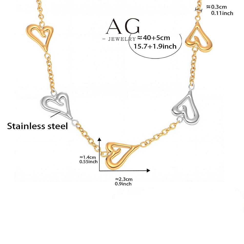 AG Multi Charm Heart Shape Jewelry Set Necklace Bracelet Earrings Romantic Gift Collection AGTXP267