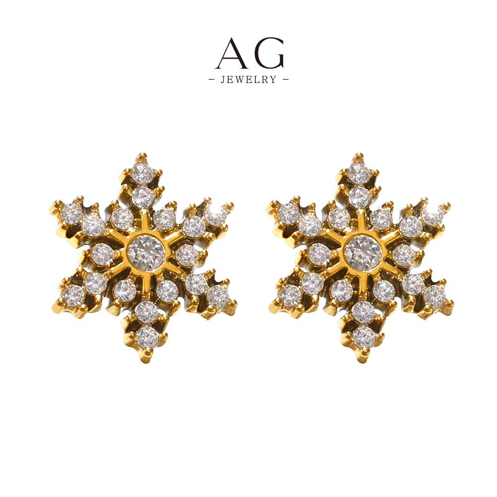 AG Snowflake Crystal Jewelry Set Icy Winter Holiday Collection AGTXF219
