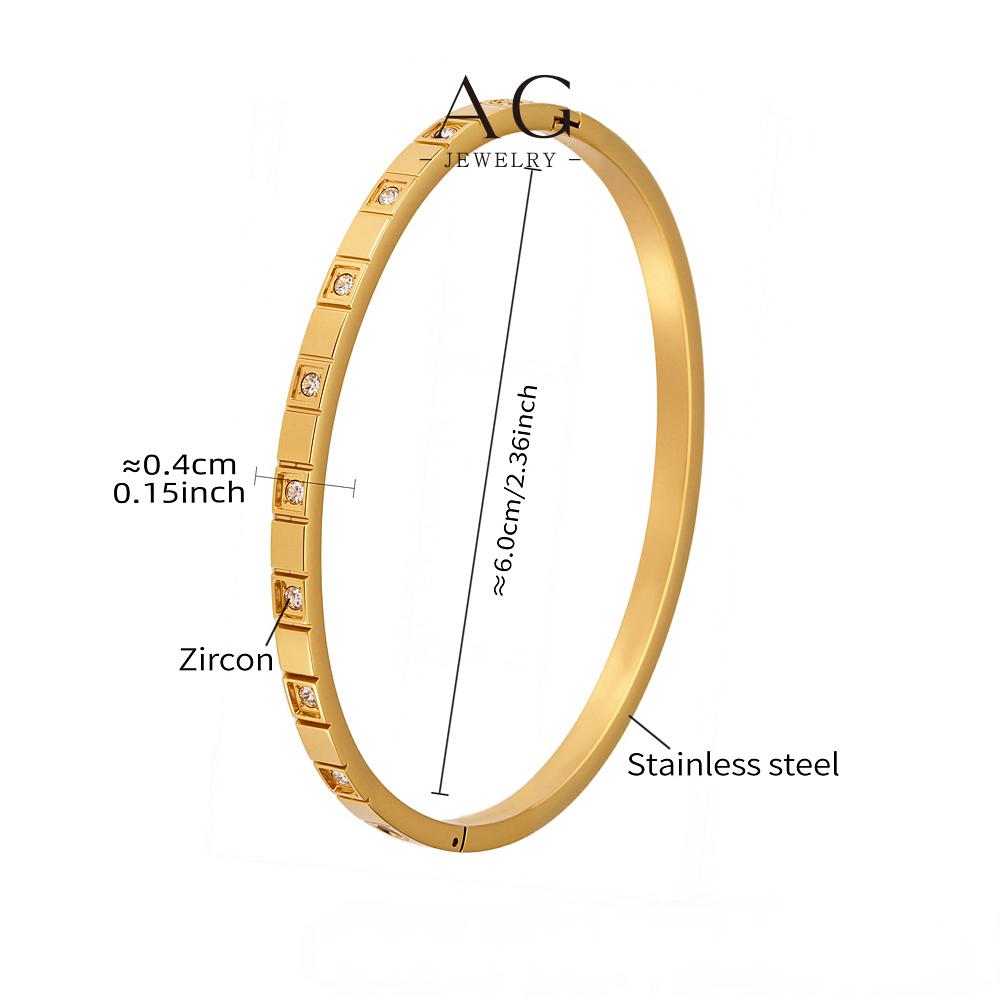 AG Stainless Steel Diamond Cut Bangle Modern Lightweight Jewelry AGZ091