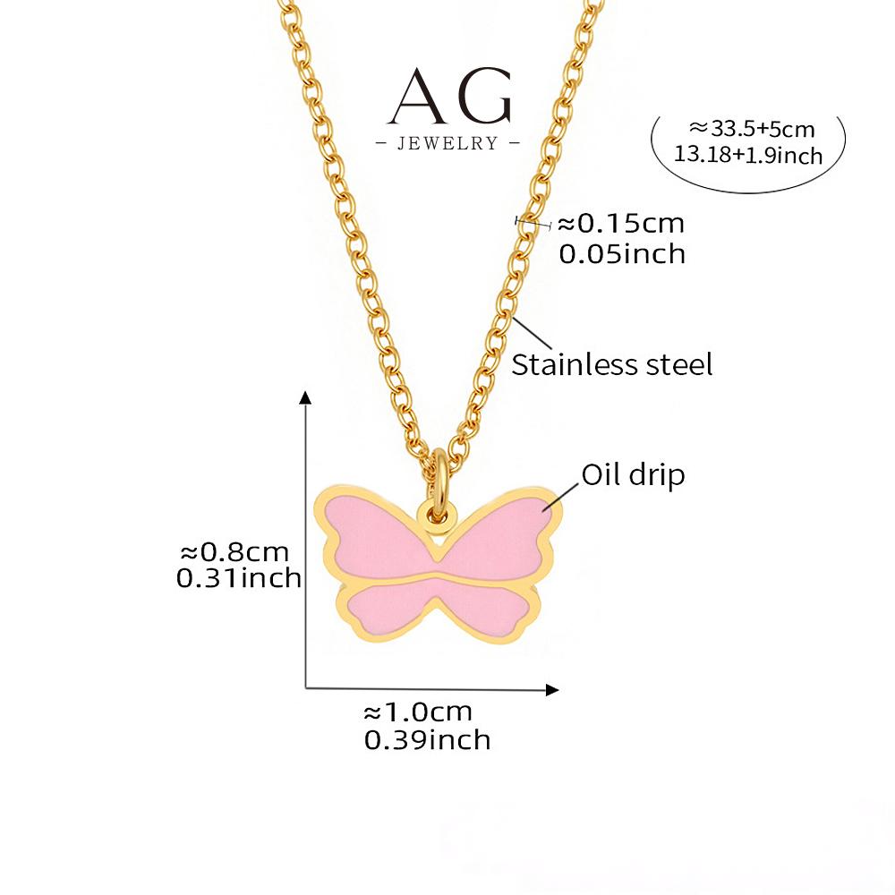 AG Pink Butterfly Jewelry Set Girls Floral Accessories Small MOQ Manufacturer AGTXP261