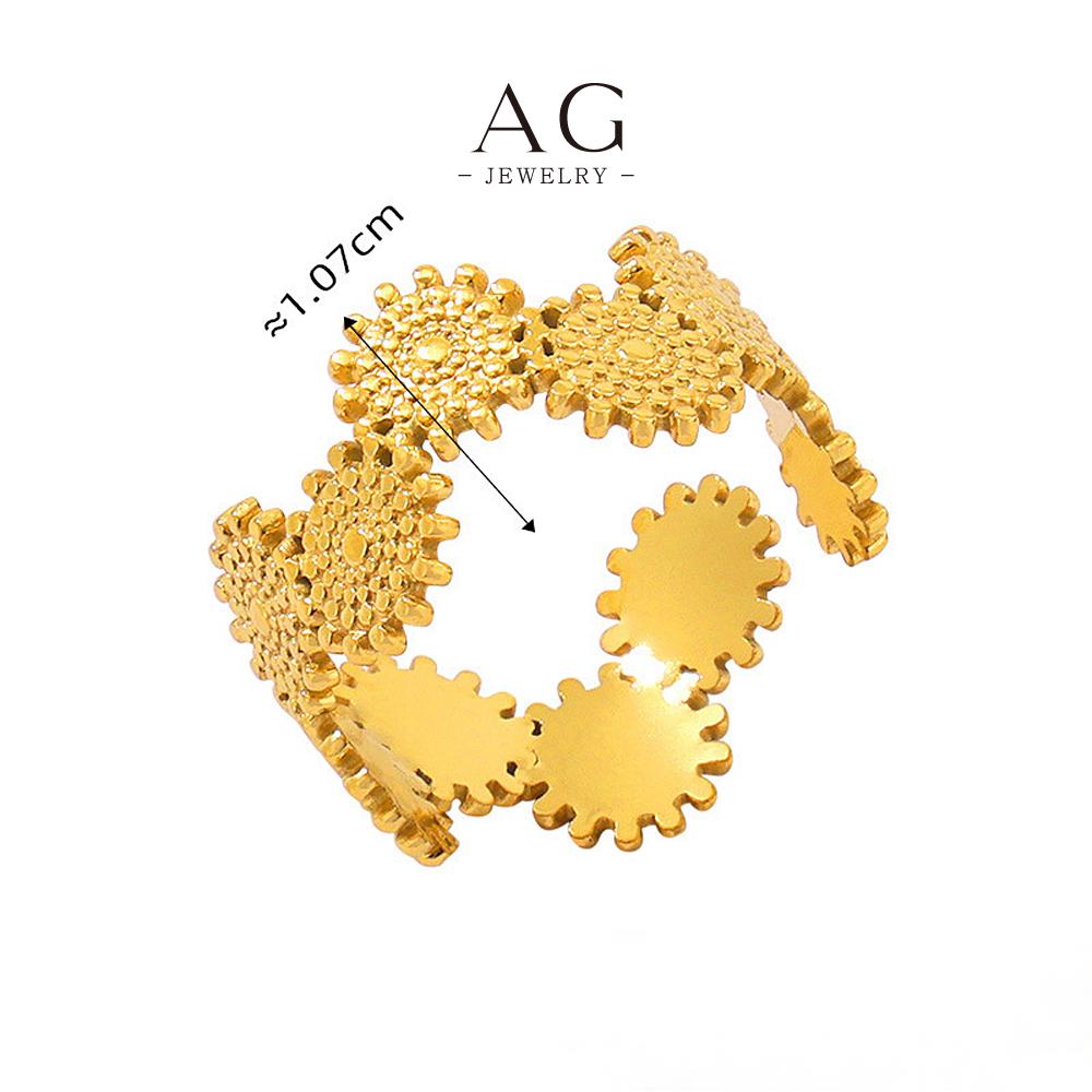AG Stainless Steel Elegant Statement Ring Viral TikTok Jewelry OEM Service Worldwide Shipping AGA090