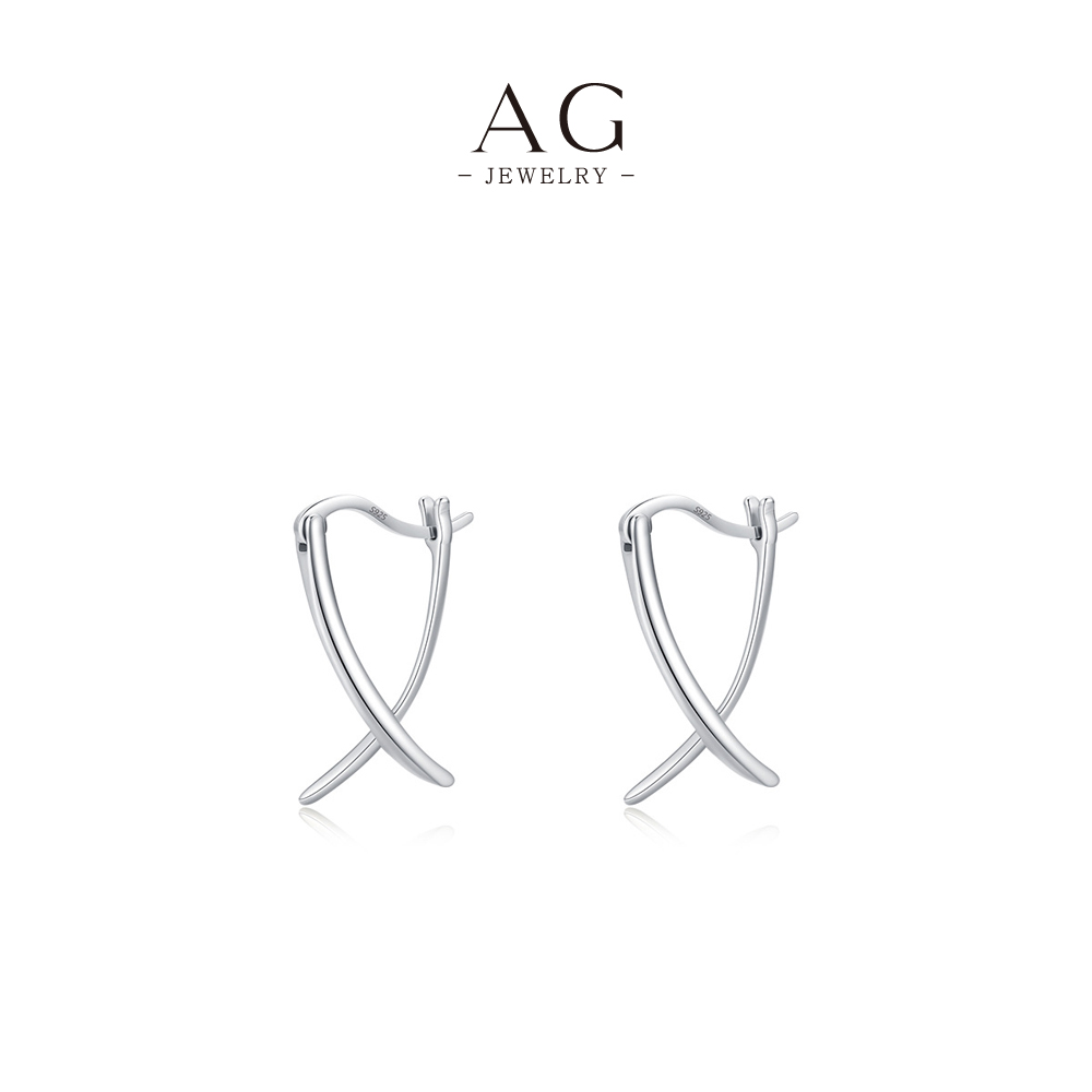 AG Geometric Dangle Earrings 925 Sterling Silver Modern Architectural Movement Jewelry AGM00984