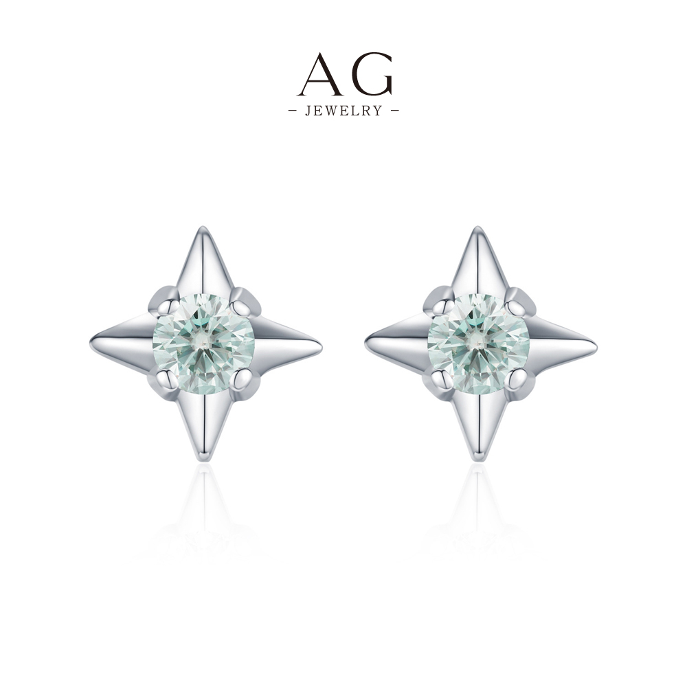 AG Pastel Green Zircon Earrings 925 Sterling Silver Spring Garden Jewelry Collection AGMSE0103