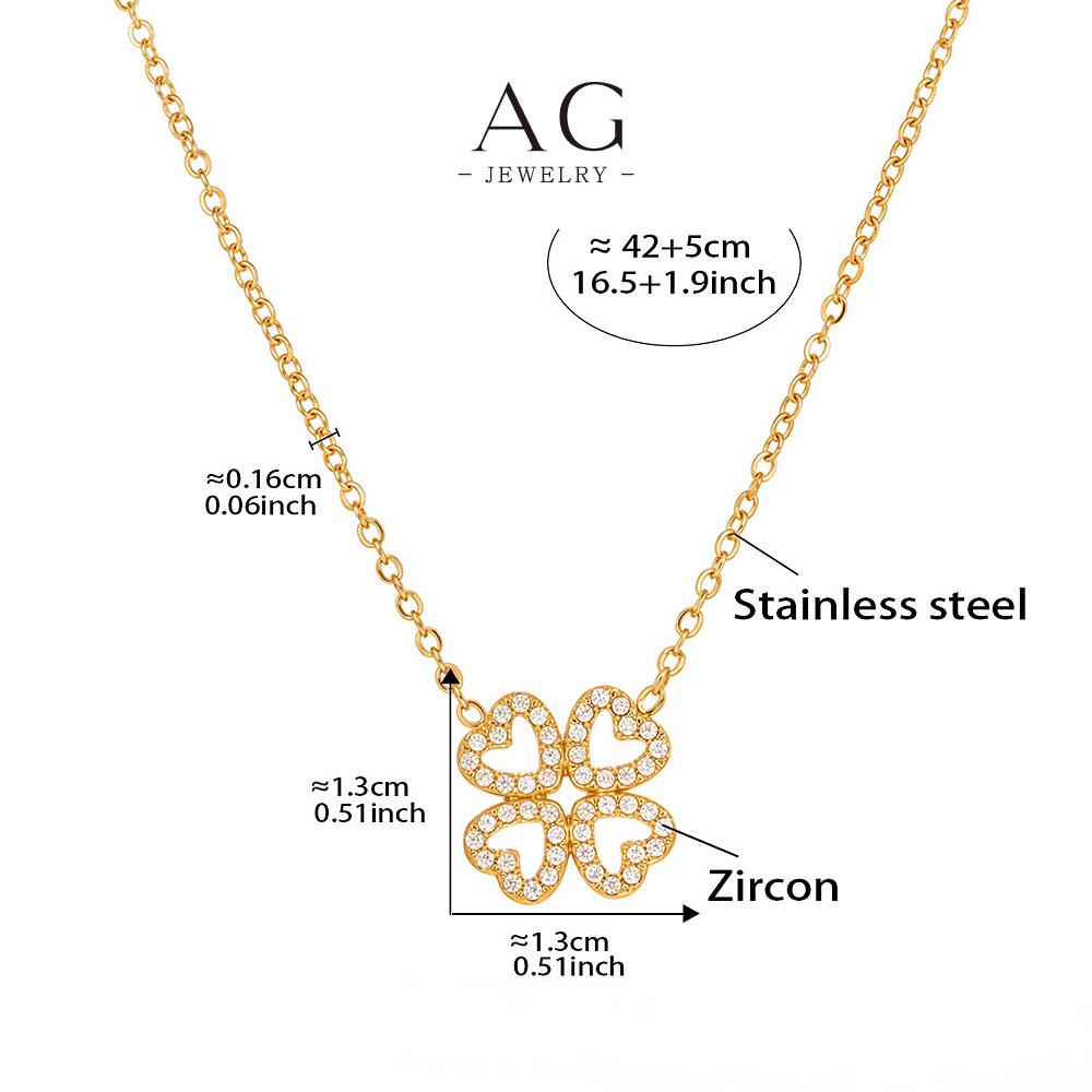 AG Lucky Clover Jewelry Set Necklace Bracelet Ring Good Fortune Collection AGTXP296