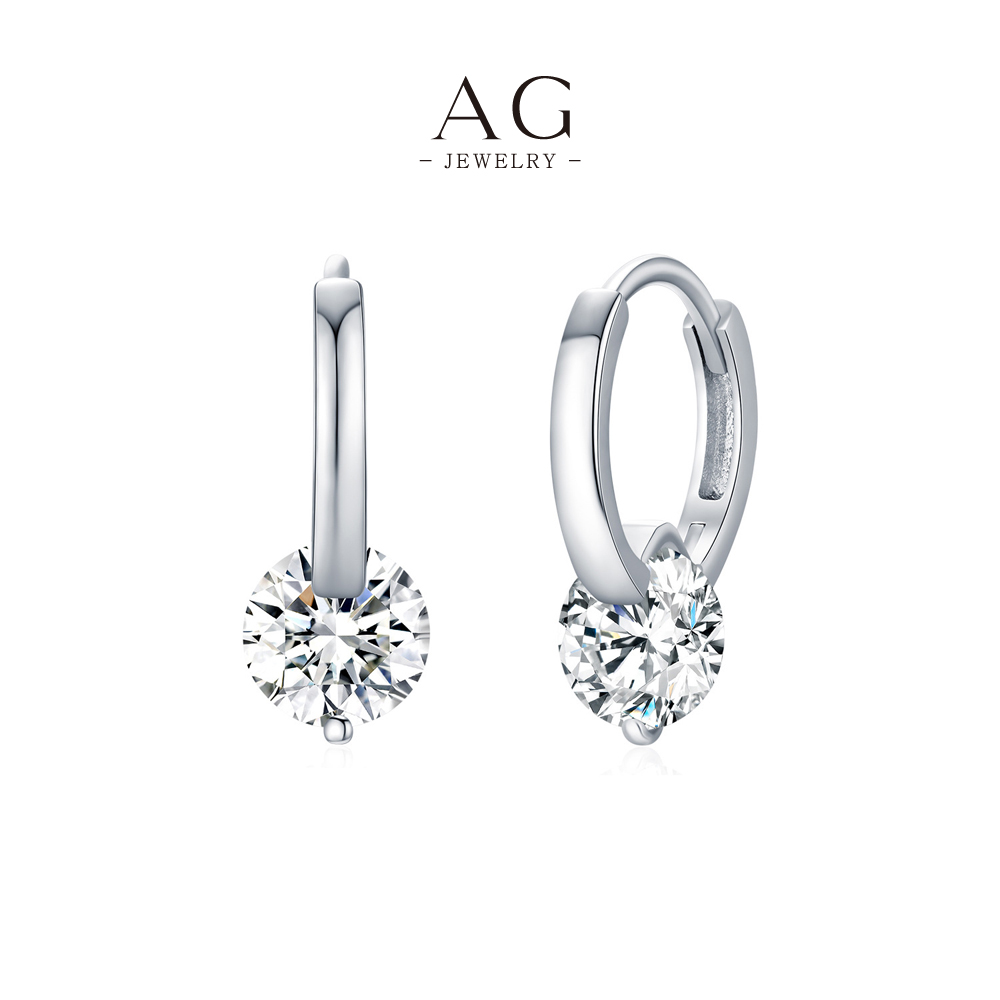 AG Modern Zircon Earrings 925 Sterling Silver Minimalist Geometric Stud Collection AGMSE0099 