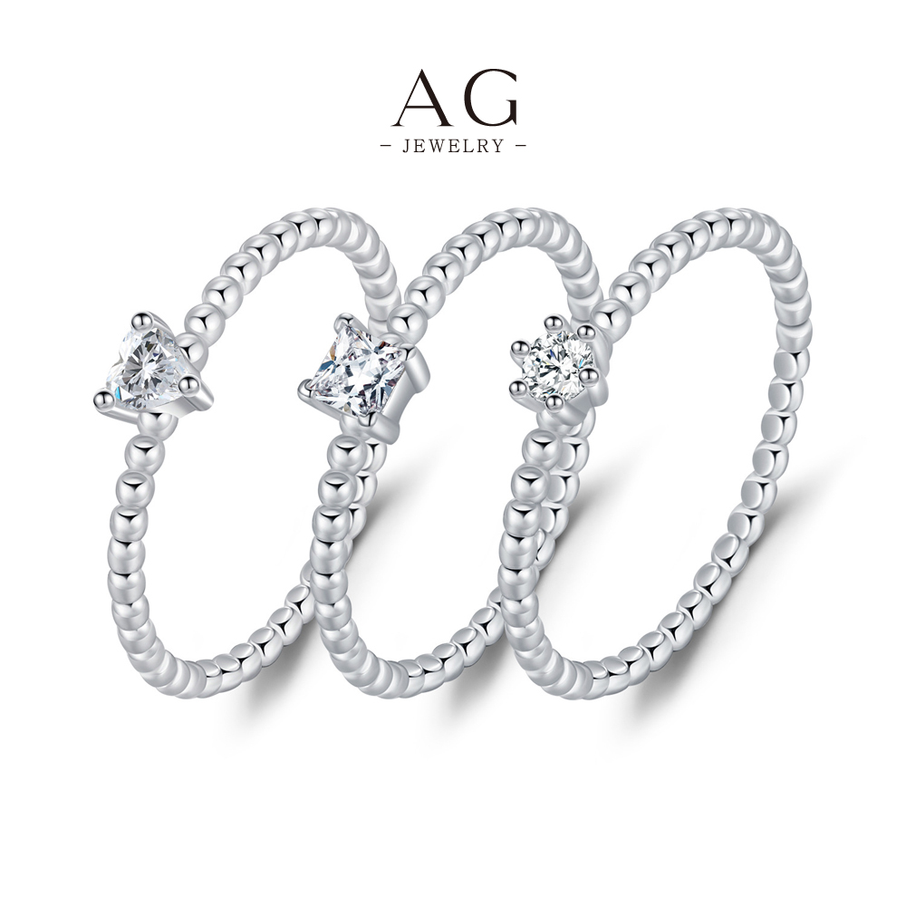 AG Illusion Setting Zircon Ring 925 Sterling Silver Floating Diamond Jewelry AGMSR0061