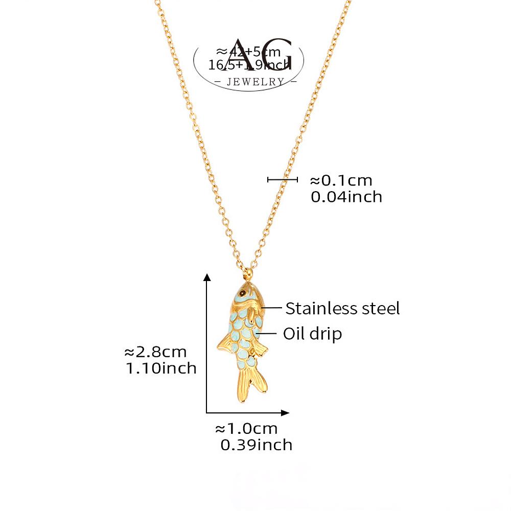 AG Fish Design Jewelry Set Necklace Earrings Ring Bracelet Ocean Life Collection AGTXP298