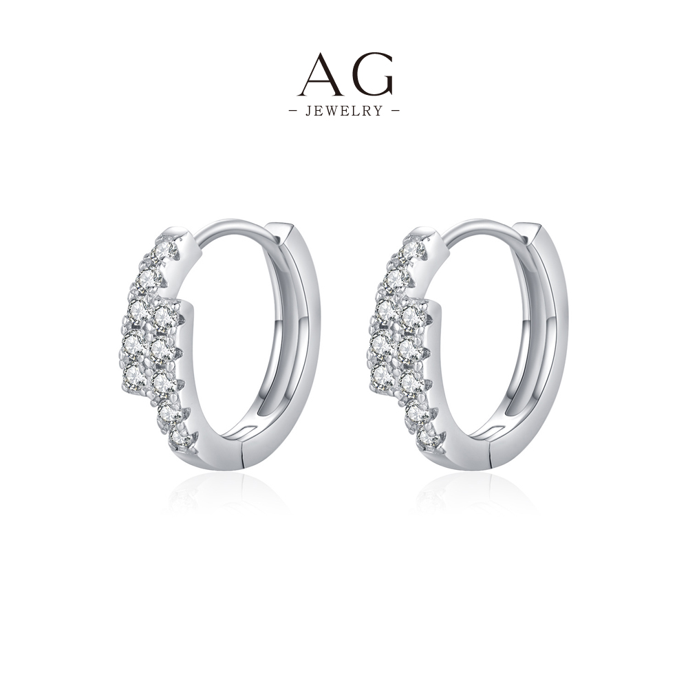 AG 925 Sterling Silver Zircon Earrings Dainty Everyday Luxury Gift for Women AGMSE0093