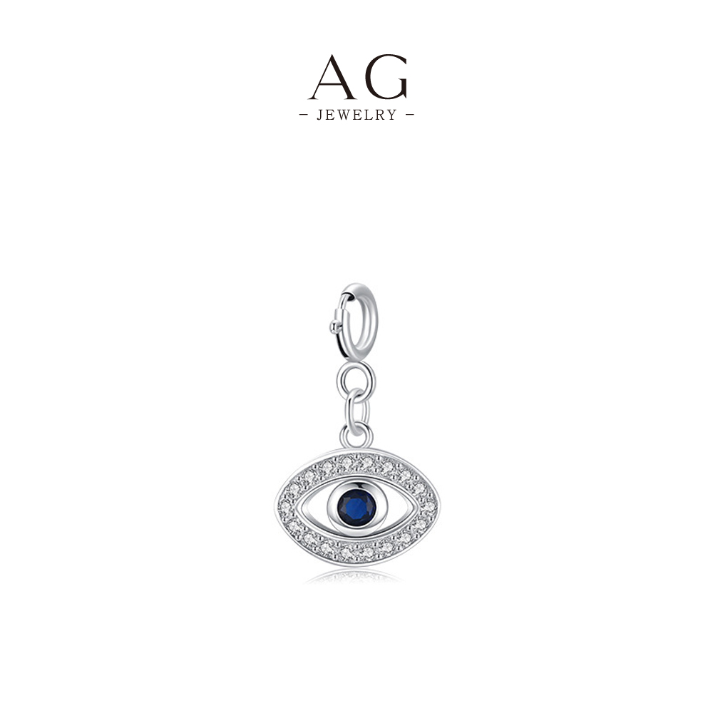 AG Evil Eye Zircon Pendant 925 Sterling Silver Protective Nazar Jewelr AGRHN1134