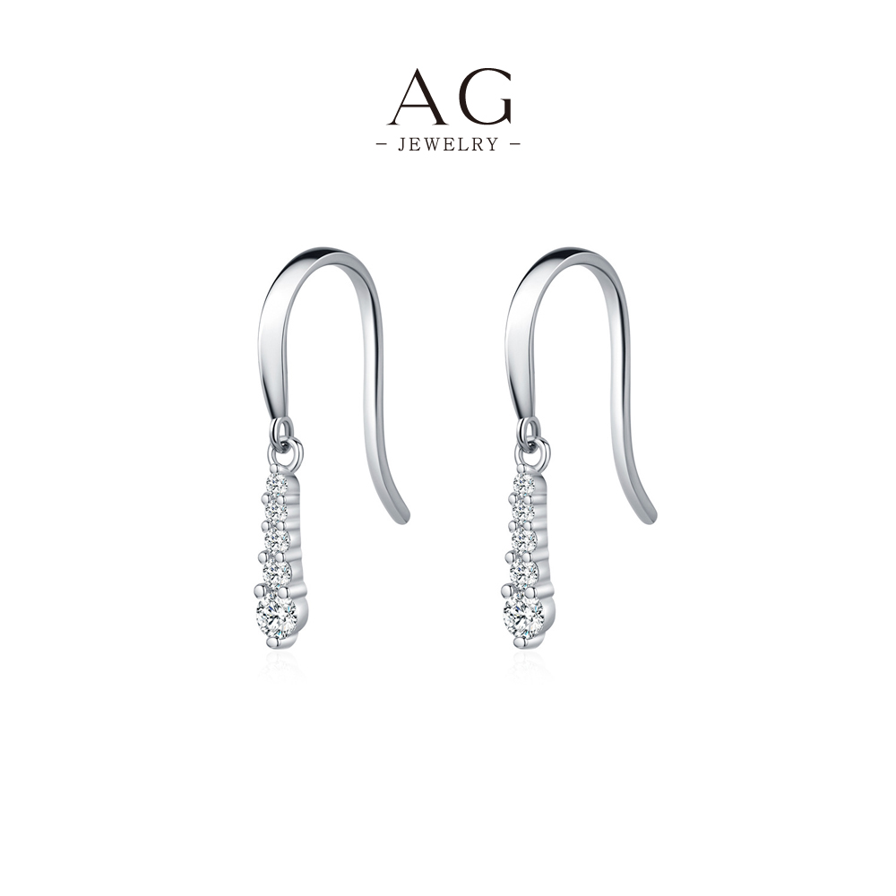 AG 925 Sterling Silver Zircon Stud Earrings Timeless Elegance Collection AGMSE0077
