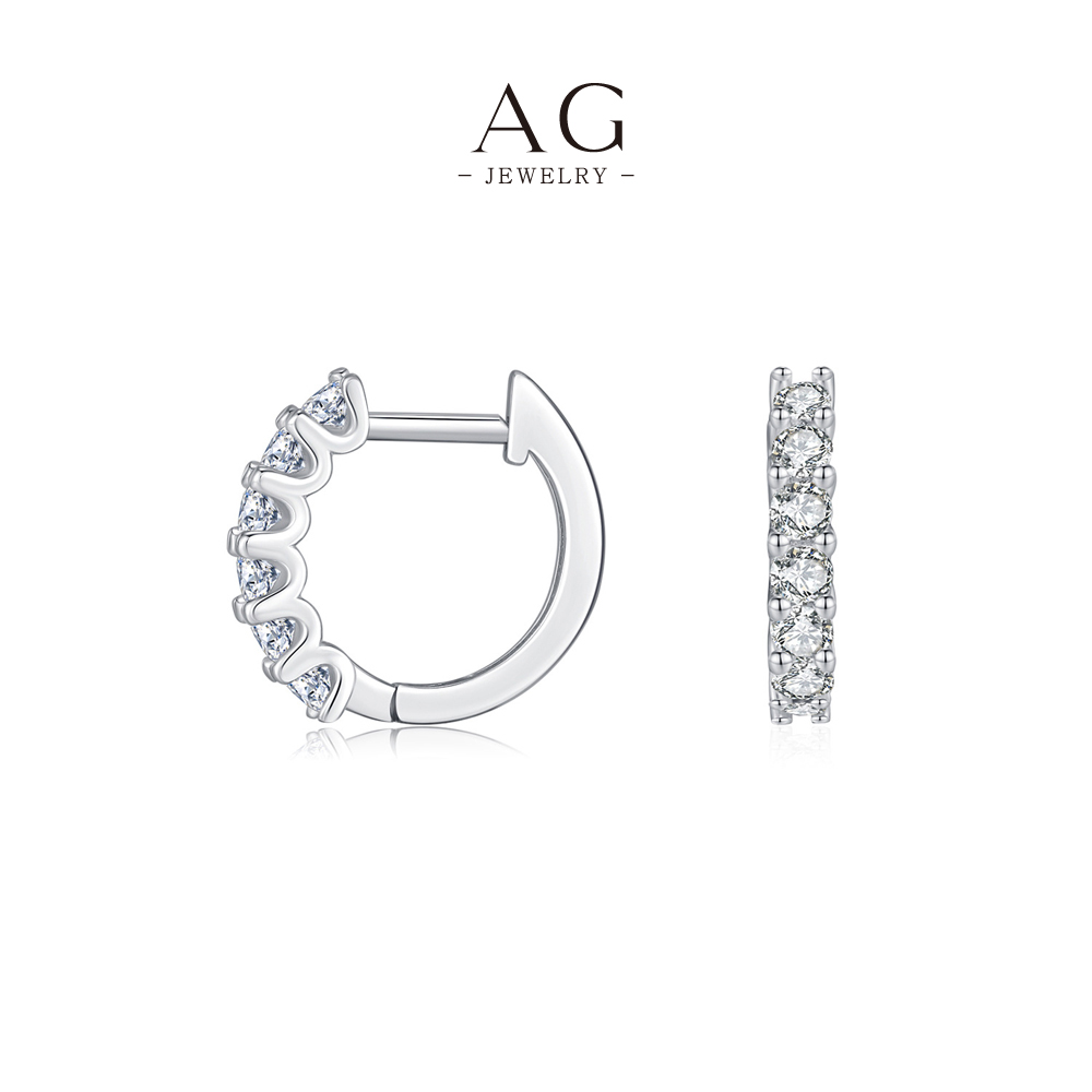 AG Full Pav&eacute; Zircon Clip Earrings 925 Silver Plated Non Pierced Halo Jewelry AGMSE0025