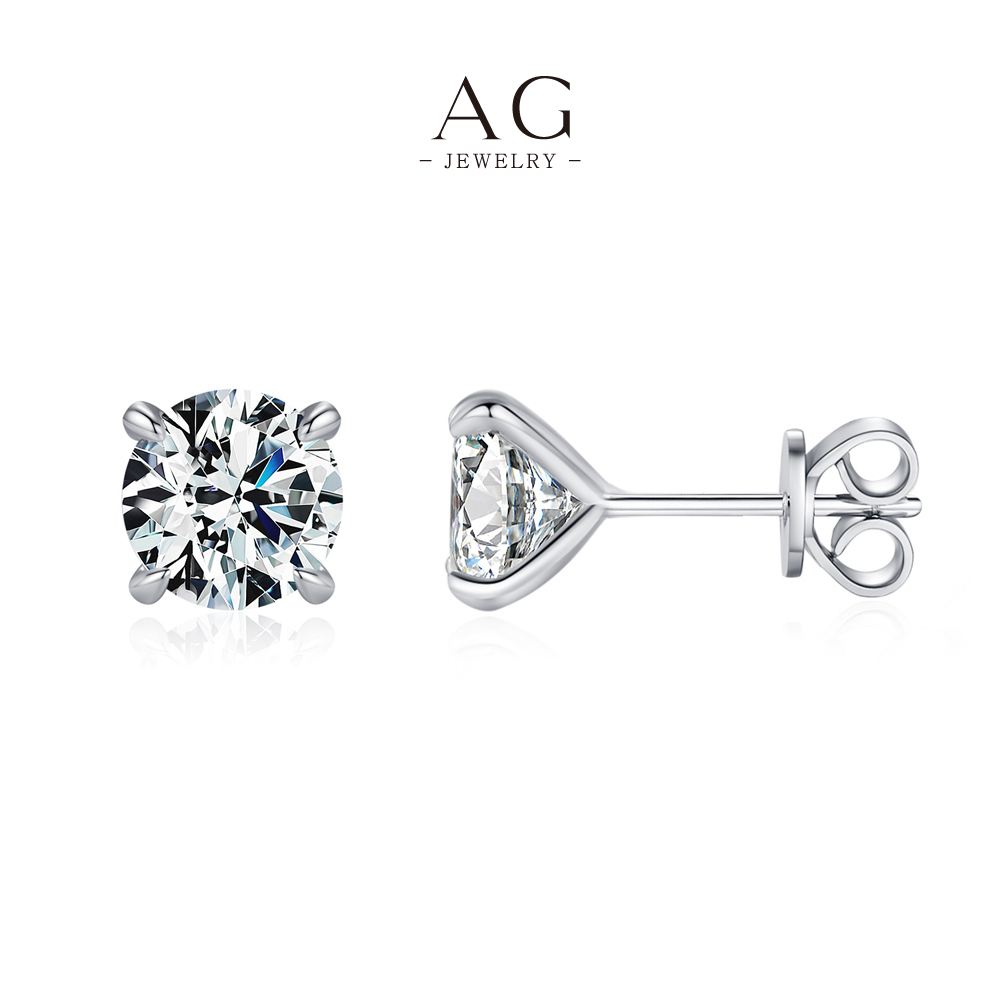 AG 5mm 6.5mm Zircon Stud Earrings 925 Sterling Silver Dual Size Sparkle Set AGMSE0037-5mm