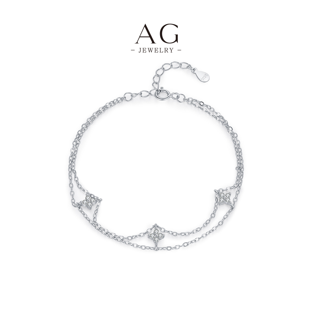 AG Crystal Zircon Tennis Bracelet 925 Sterling Silver Elegant Evening Jewelry AGRHB1677