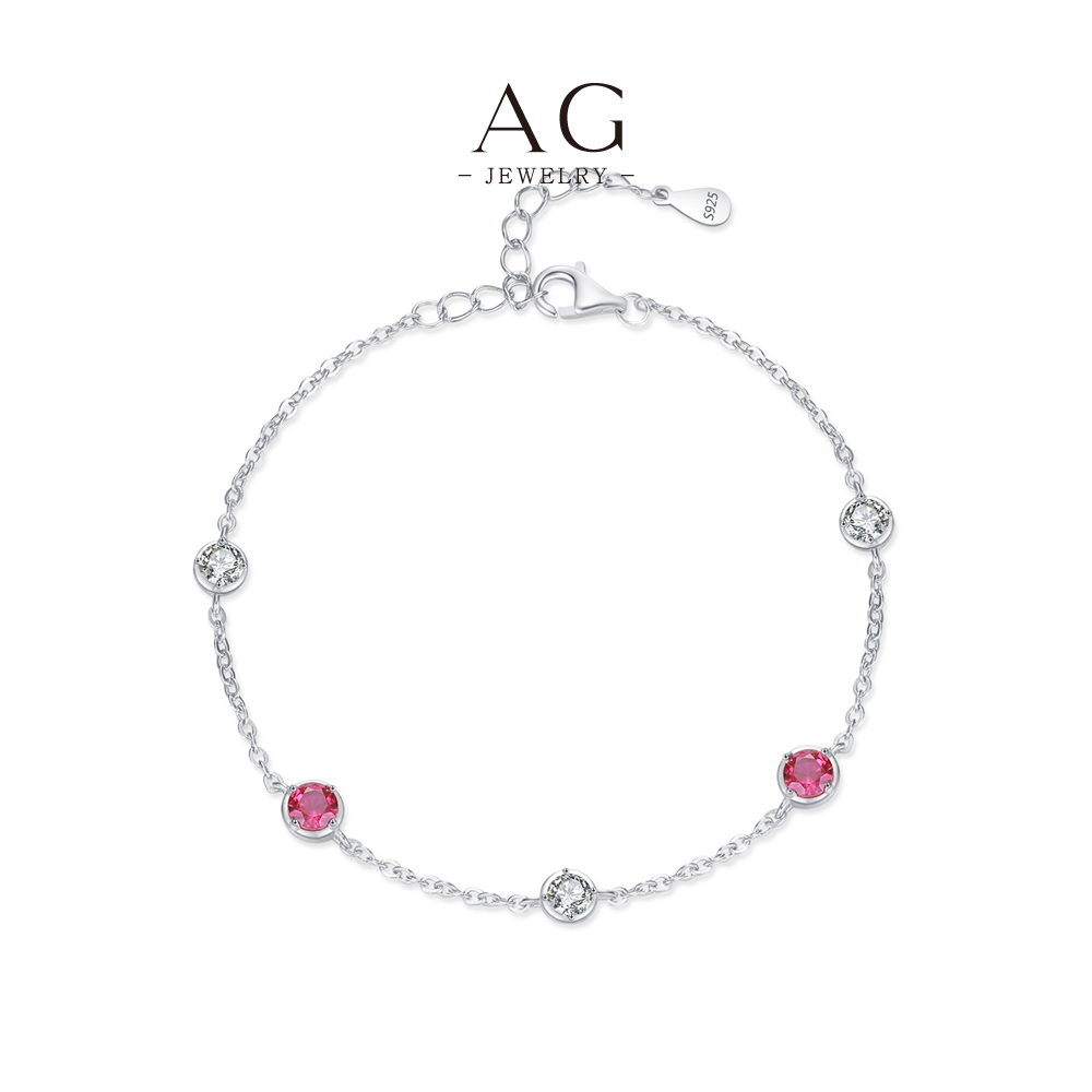 AG Charm Link Bracelet 925 Sterling Silver Personalized Gift for Best Friend AGRHB1529