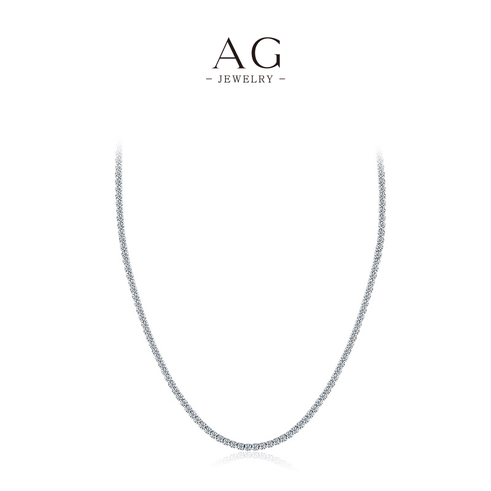 AG Sterling Silver Chain 925 Solid Silver Link Necklace Minimalist Layering Jewelry AGRHN757