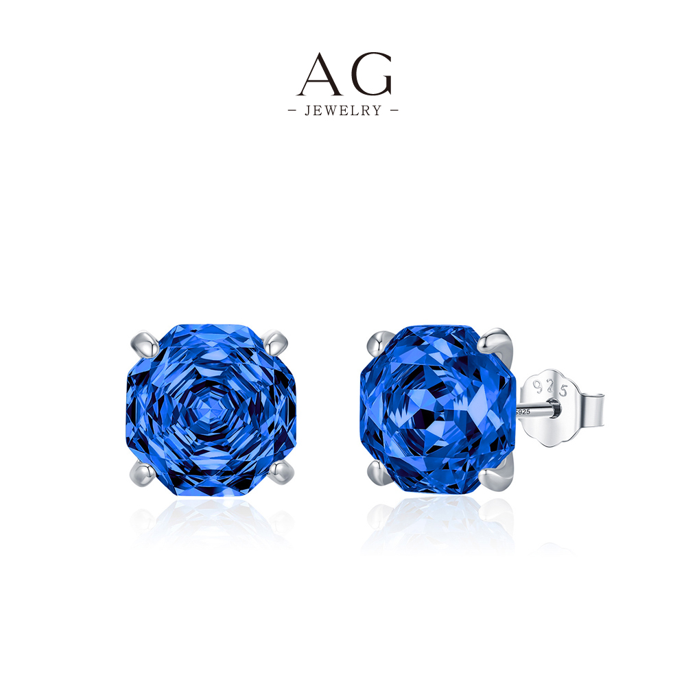 AG Multicolor Birthstone Zircon Stud Earrings 925 Sterling Silver Zodiac Jewelry Collection AGRHE1884