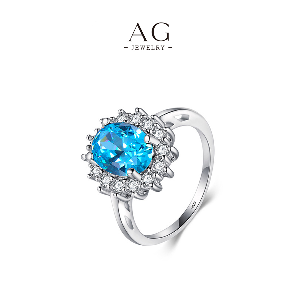 AG Multifacet Zircon Ring Collection 925 Sterling Silver Prismatic Story Series AGRHR334
