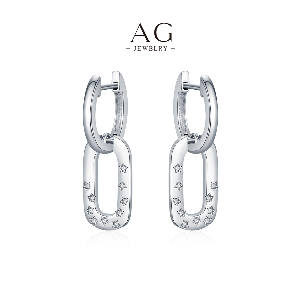 AG Geometric Best Selling Hoop Earrings 925 Sterling Silver AGRHE1896 