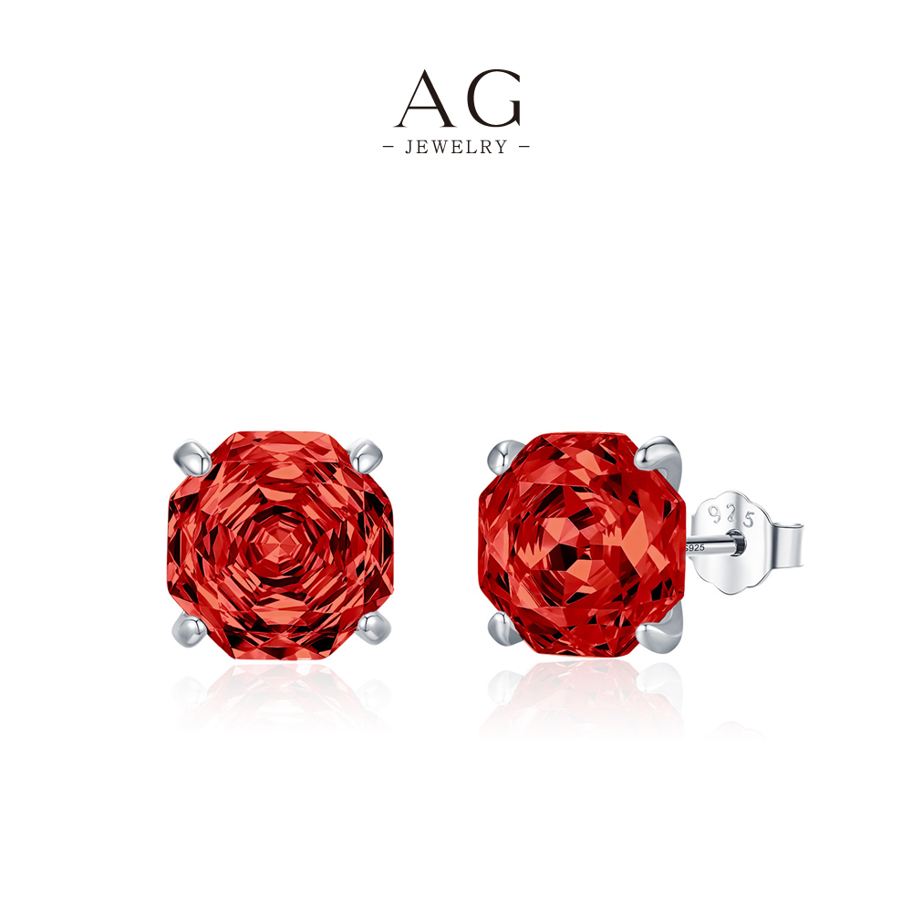 AG Multicolor Birthstone Zircon Stud Earrings 925 Sterling Silver Zodiac Jewelry Collection AGRHE1887