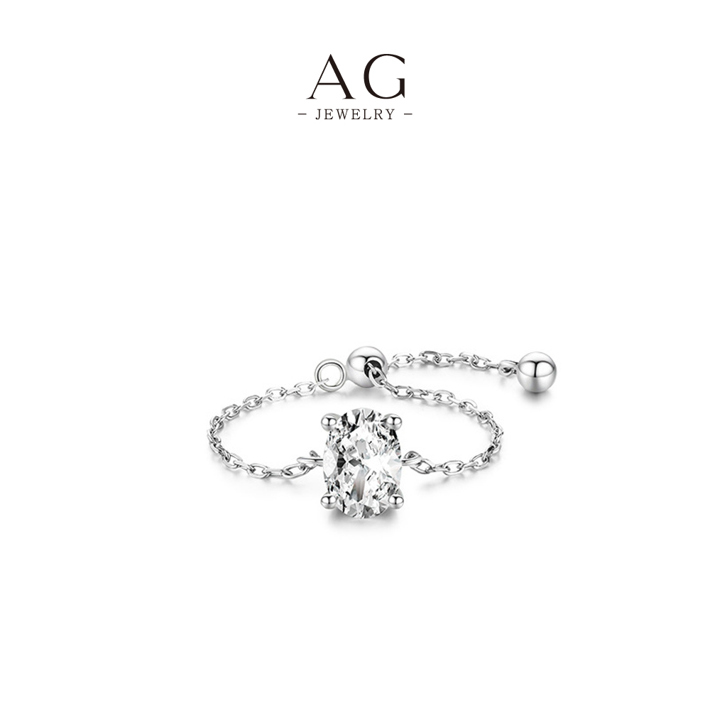 AG Adjustable Slide Chain Ring 925 Sterling Silver Modular Statement Jewelry AGRHR705-5