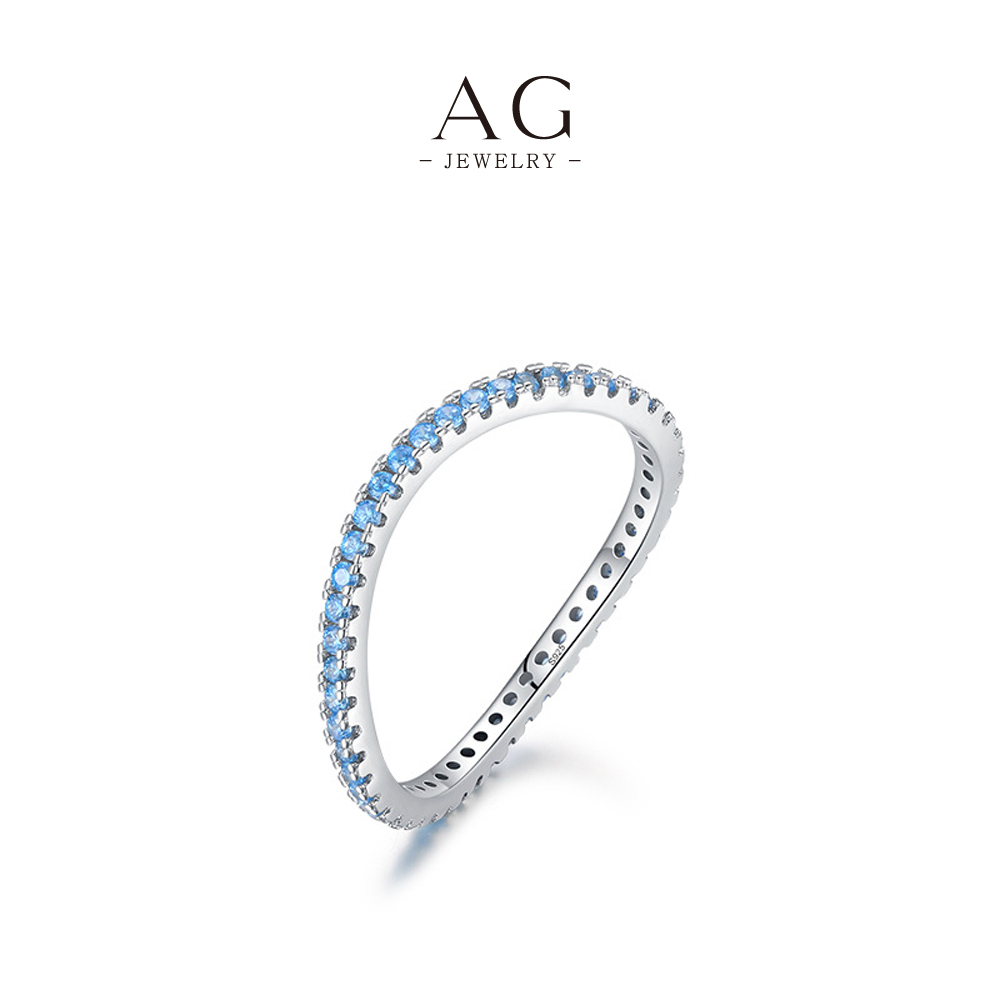 AG Multicolor Zircon Ring 925 Sterling Silver Rainbow Birthstone Collection AGRHR1192