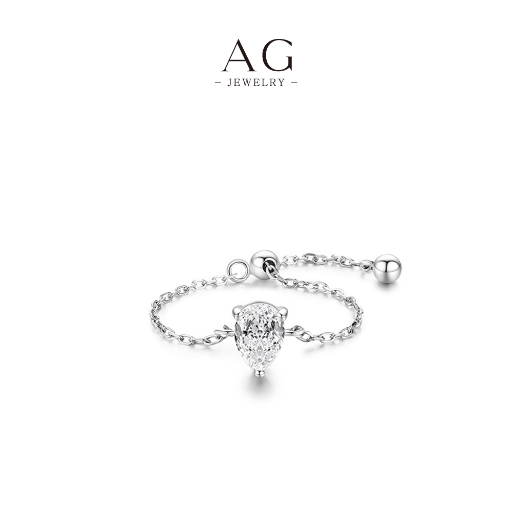 AG Adjustable Slide Chain Ring 925 Sterling Silver Modular Statement Jewelry AGRHR705-4