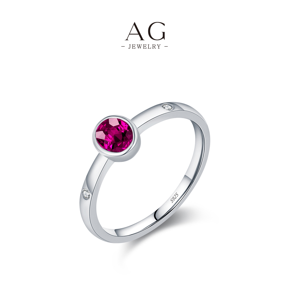 AG JEWELRY Birthstone Accent Ring 925 Sterling Silver Personalized Gift Jewelry AGRHR1712