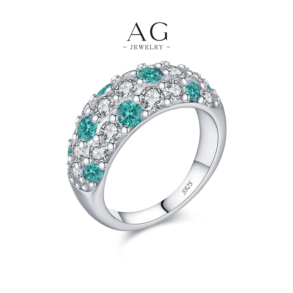 AG JEWELRY Emerald Zircon Statement Ring 925 Sterling Silver Regal Garden Jewelry AGRHR2006 
