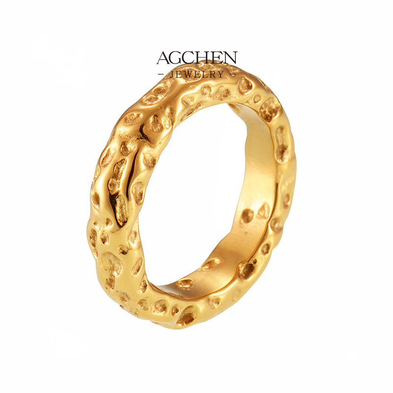 AGCHEN Stainless Steel Dainty Ring Collection Everyday Layered Jewelry AGA223