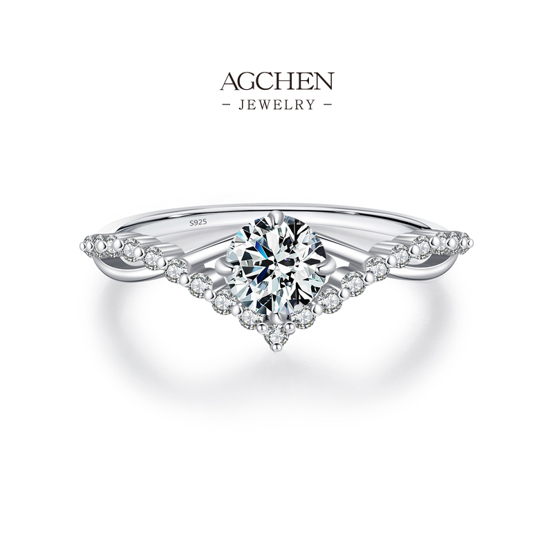 AGCHEN Hinged Statement Ring 925 Sterling Silver Modern Artisan Jewelry AGMSR0032