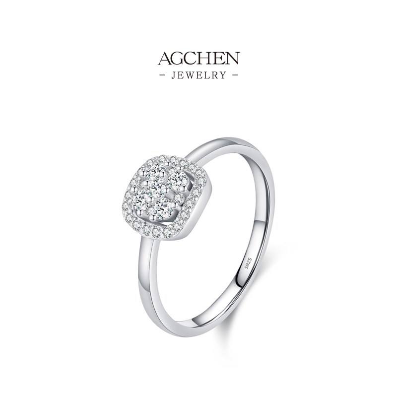 AGCHEN Signature Cable Ring 925 Sterling Silver Minimalist Everyday Jewelry AGMSR0020
