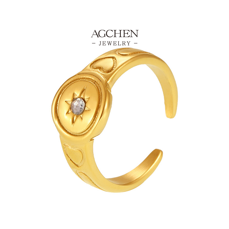 AGCHEN Stainless Steel Elegant Ring Collection B2B Supplier OEM Service Available AGA735