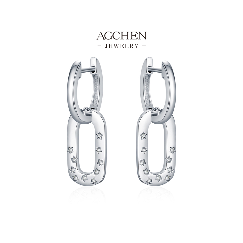 AGCHEN Geometric Best Selling Hoop Earrings 925 Sterling Silver AGRHE1896 