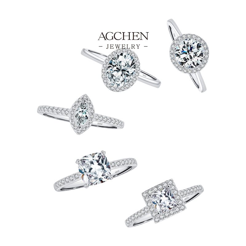 AGCHEN 925 Sterling Silver Ring Minimalist Dainty Jewelry for Women AGRHR1552