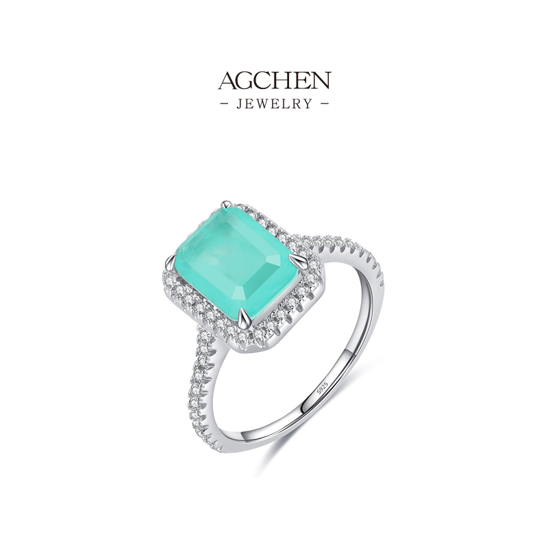 AGCHEN JEWELRY Natural Gemstone Ring 925 Sterling Silver Earth Mined Collection AGRHR1376
